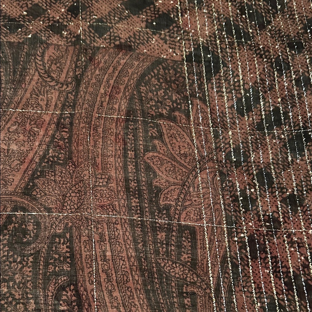 Valentino Brown and Black Paisley Scarf - Picture 5 of 10
